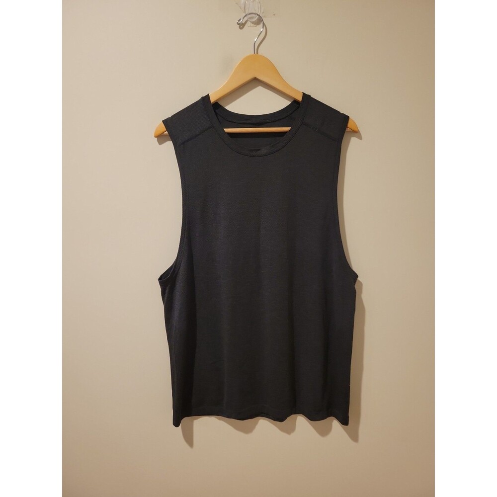Lululemon Metal Vent Tech Sleeveless Muscle Shirt Tank Top Deep Coal Black L